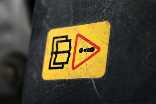 Free Stock Photo of Yellow warning sticker