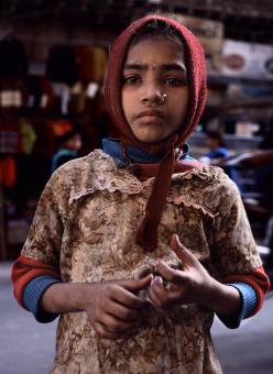 Free Stock Photo of Red Scarfed Girl