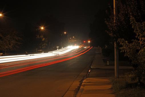 Free Stock Photo of Late Night Traffic
