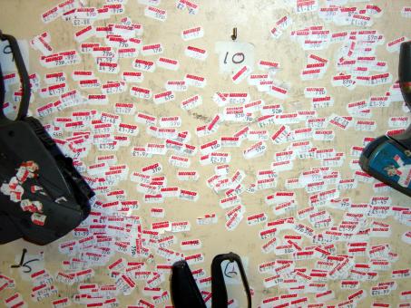 Free Stock Photo of Price stickers on table