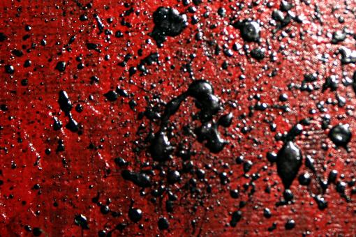 Free Stock Photo of Black paint on red canvas