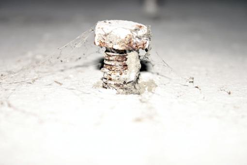 Free Stock Photo of Rusted & Painted Bolt