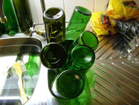 Free Stock Photo of Green bottles