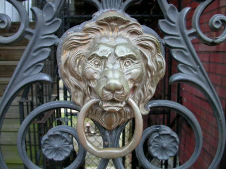 Free Stock Photo of Lion door knob