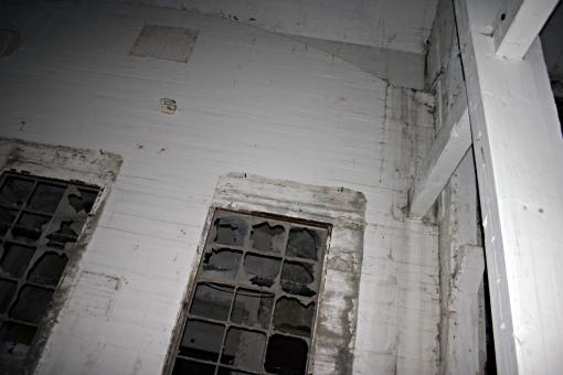 Free Stock Photo of Shattered windows in abandoned factory