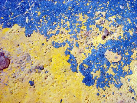 Free Stock Photo of Blue and yellow painted surface