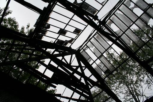 Free Stock Photo of Broken roof made of glass