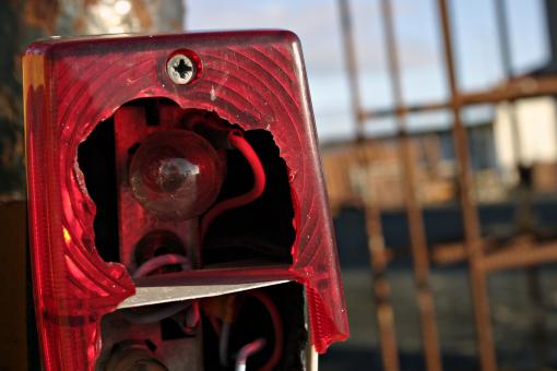 Free Stock Photo of Broken red tail light