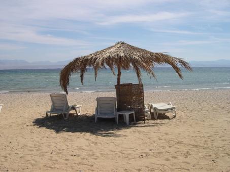 Free Stock Photo of Parasol on beach