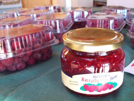 Free Stock Photo of Jar of Raspberry Jam at Butlers Fruit sh