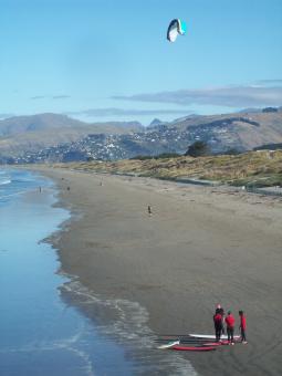 Free Stock Photo of  Paraglider at New Brighton Beach