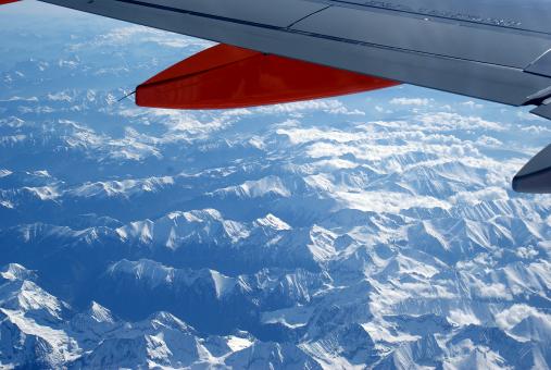 Free Stock Photo of Alps from Air