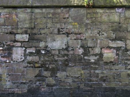 Free Stock Photo of Old stone wall medieval mossy