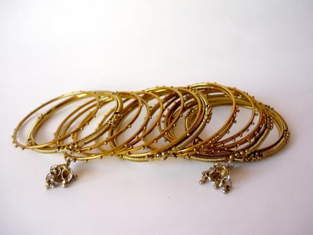Free Stock Photo of Gold Bangles