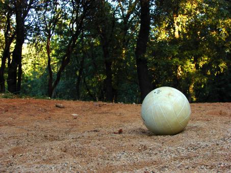 Free Stock Photo of Volleyball on Red Ground
