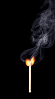 Free Stock Photo of Lid Match and Smoke on Black