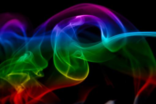 Free Stock Photo of Rainbow Colored Smoke Waves