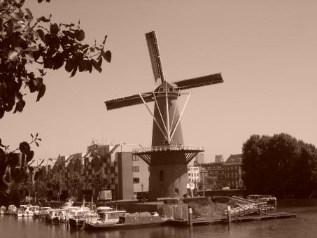 Free Stock Photo of Sepia windmill