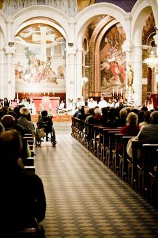 Free Stock Photo of Inside a church service