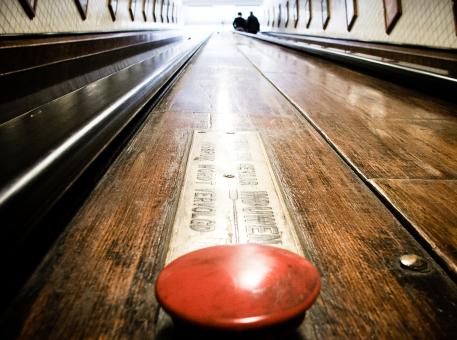 Free Stock Photo of Old wooden escalator