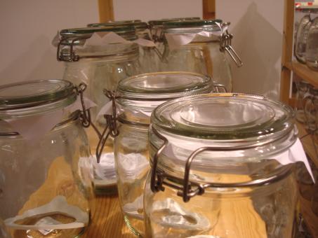 Free Stock Photo of Glass jars