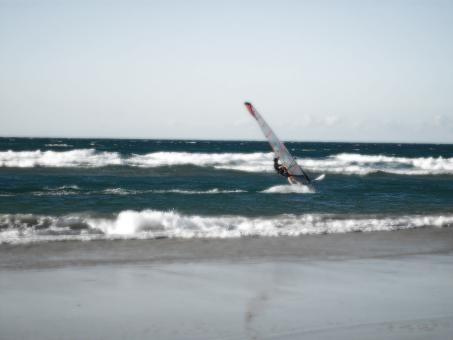 Free Stock Photo of Windsurfing in waves
