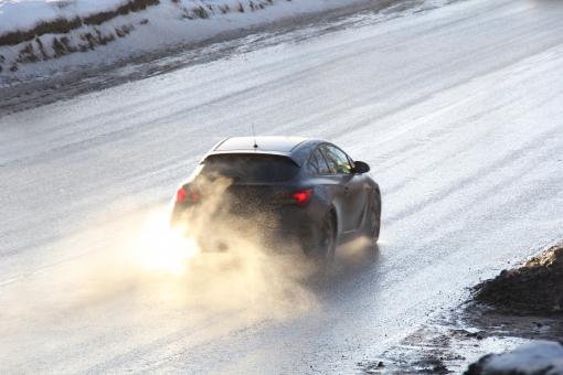 Free Stock Photo of Car on icy road
