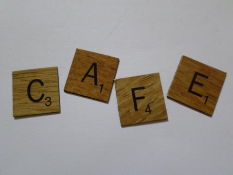 Free Stock Photo of Cafe scrabble style tiles