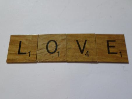 Free Stock Photo of Love scrabble style tiles
