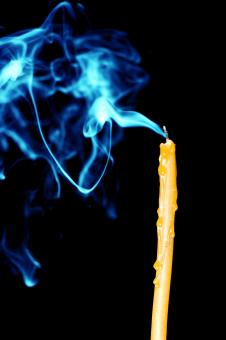 Free Stock Photo of Blue Smoke and Candle