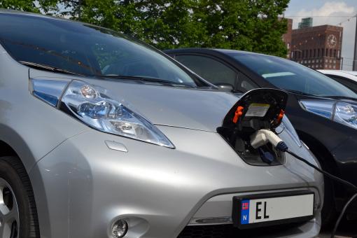 Free Stock Photo of Charging Nissan Leaf