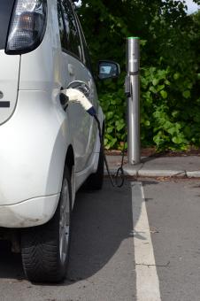 Free Stock Photo of Charging Mitsubishi