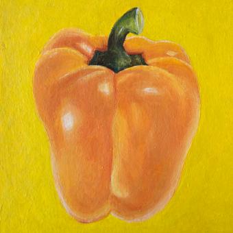 Free Stock Photo of Acrylic painting of yellow pepper