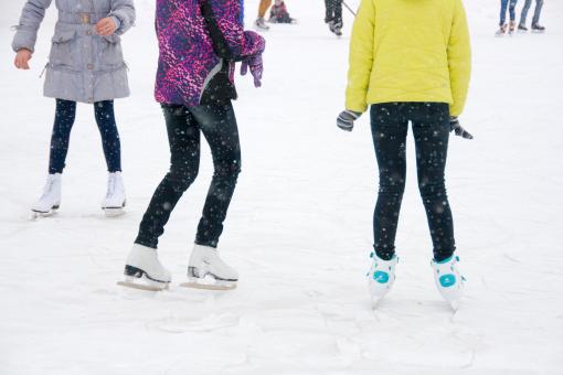 Free Stock Photo of Girls on ice skates