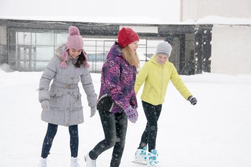 Free Stock Photo of Girls ice skating
