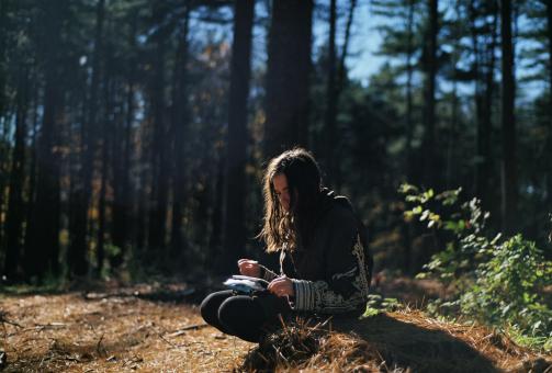 Free Stock Photo of Writer in the Woods