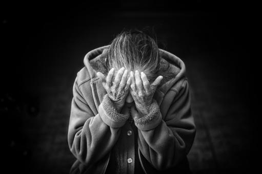 Free Stock Photo of Sad Old Woman