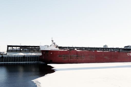 Free Stock Photo of Carrier in the Icy Port