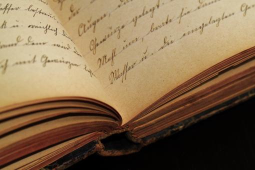 Free Stock Photo of Notes in a book