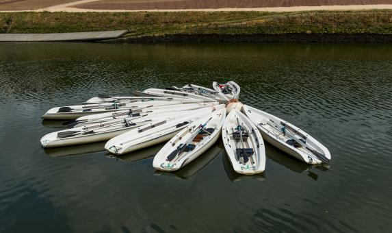 Free Stock Photo of Group of Canoes