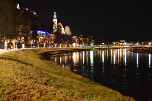Free Stock Photo of Salzburg at Night