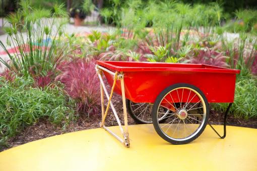 Free Stock Photo of Red Wheel Barrow