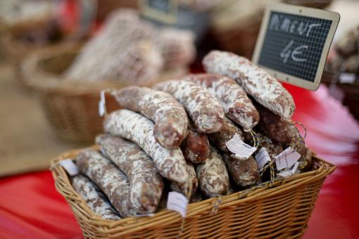 Free Stock Photo of Sausages in the Basket