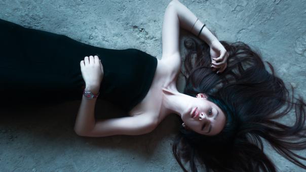 Free Stock Photo of Girl Lying on the Floor