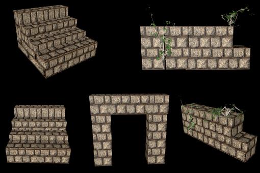 Free Stock Photo of Medieval Stone Wall Set