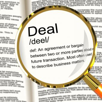Free Stock Photo of Deal Definition Magnifier Showing Agreement Bargain Or Partnership