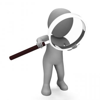 Free Stock Photo of Looking Magnifier Character Shows Examining Scrutinize And Scrutiny