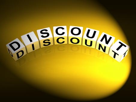 Free Stock Photo of Discount Dice Show Discounts Reductions and Percent Off