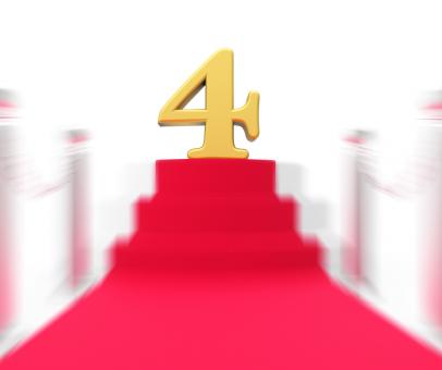 Free Stock Photo of Golden Four On Red Carpet Displays Elegant Film Event Or Celebration