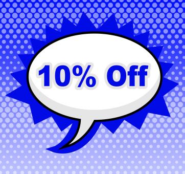 Free Stock Photo of Ten Percent Off Represents Closeout Discounts And Message